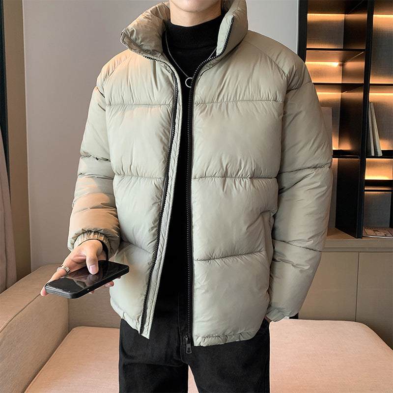 mens fall fashion Short Cotton-Padded Coat Men's Winter Thickened Warm Coat Men's New Cotton-Padded Coat Cotton-Padded Coat Stand Collar Men's Fashion