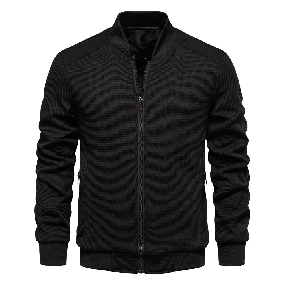 mens fall fashion Spring and Autumn 2024 Stand Collar New Men's Solid Color Jacket Casual Jacket Fashion Slim Men's Clothing