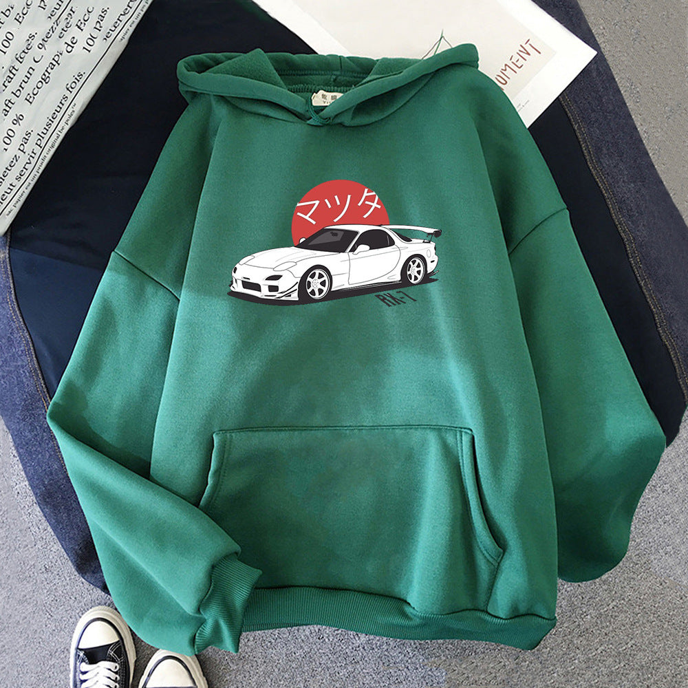 Hehope Car Printed Hoodie for men and women