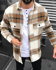 formal cowboy outfits men Spring and Autumn New Plaid Creative 3D Digital Printing Lapel Jacket Men's Jacket