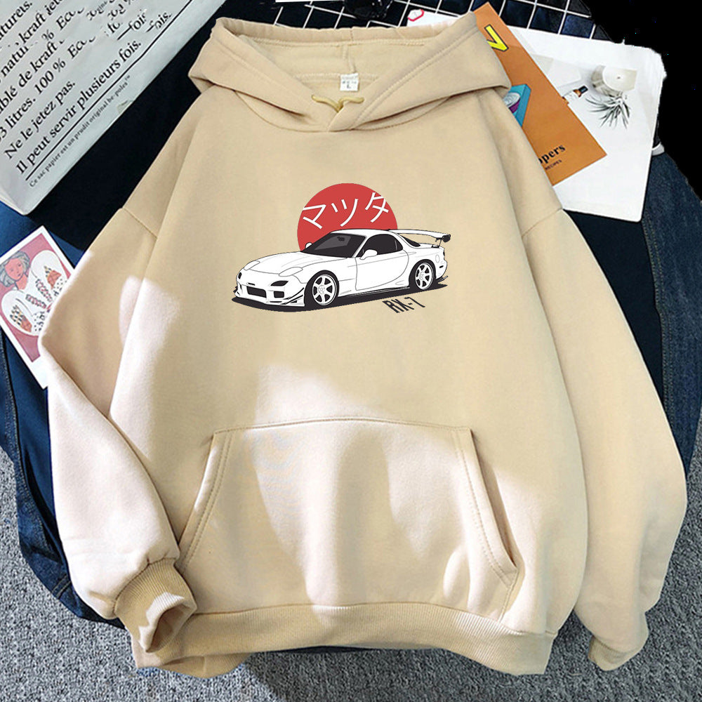 Hehope Car Printed Hoodie for men and women