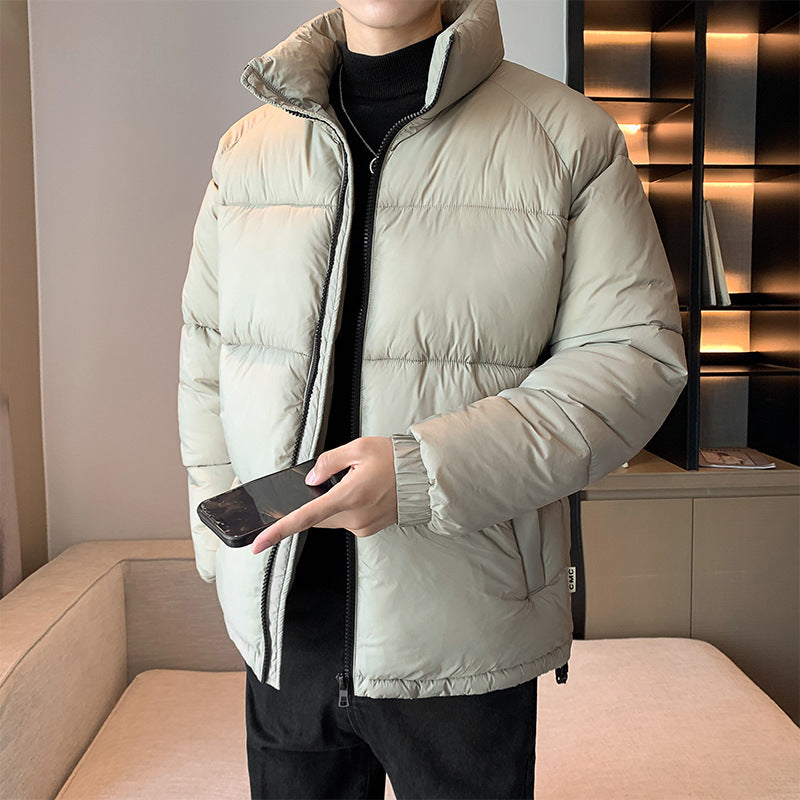 mens fall fashion Short Cotton-Padded Coat Men's Winter Thickened Warm Coat Men's New Cotton-Padded Coat Cotton-Padded Coat Stand Collar Men's Fashion