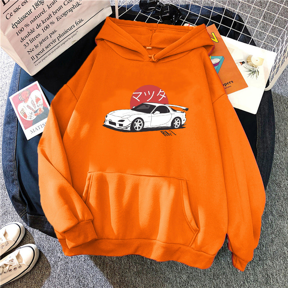 Hehope Car Printed Hoodie for men and women