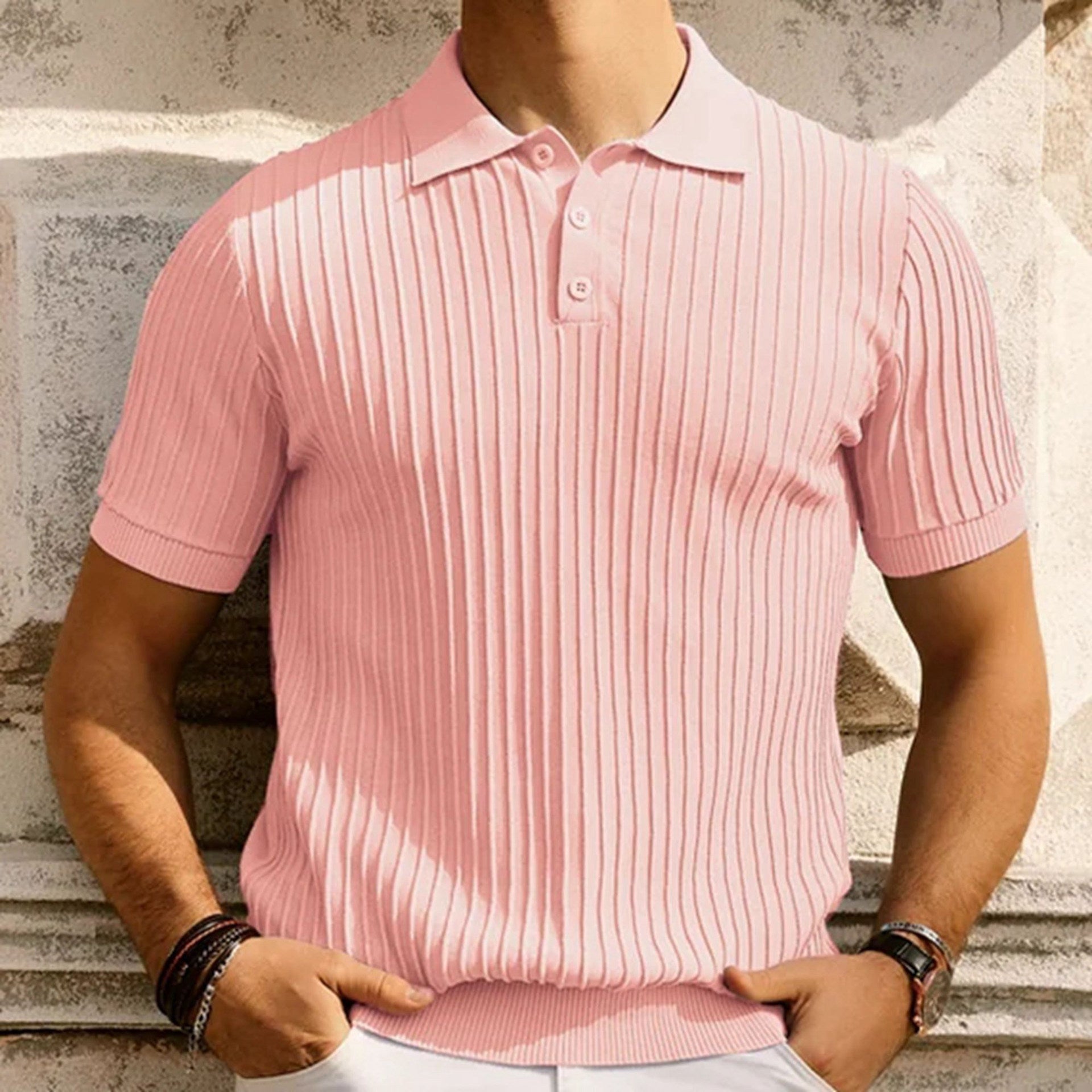 men fall outfits Men's Summer New Candy Color Sweater Men's Casual Polo Shirt