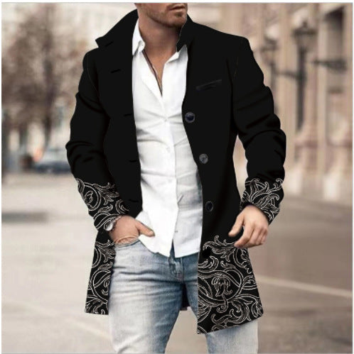 classy mens fashion New Spring, Autumn and Winter Men's Woolen Stand Collar Mid-Length Casual Overcoat Popular Woolen Overcoat