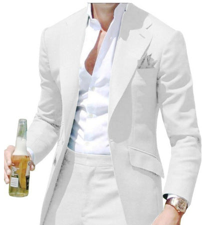 suits men Pointed Collar Men's Suit Slim Fit Men's Blazer Pants 2 Pieces Formal Casual Business Wedding Groom