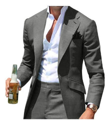 suits men Pointed Collar Men's Suit Slim Fit Men's Blazer Pants 2 Pieces Formal Casual Business Wedding Groom