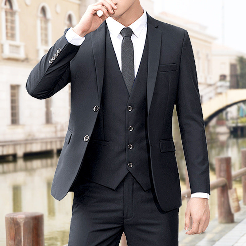 suits men Men's Three-Piece Suit Suit Men's Korean-Style Business Suit Suit Vest Suit Suit Men's Wedding Bridesmaid Men's Dress