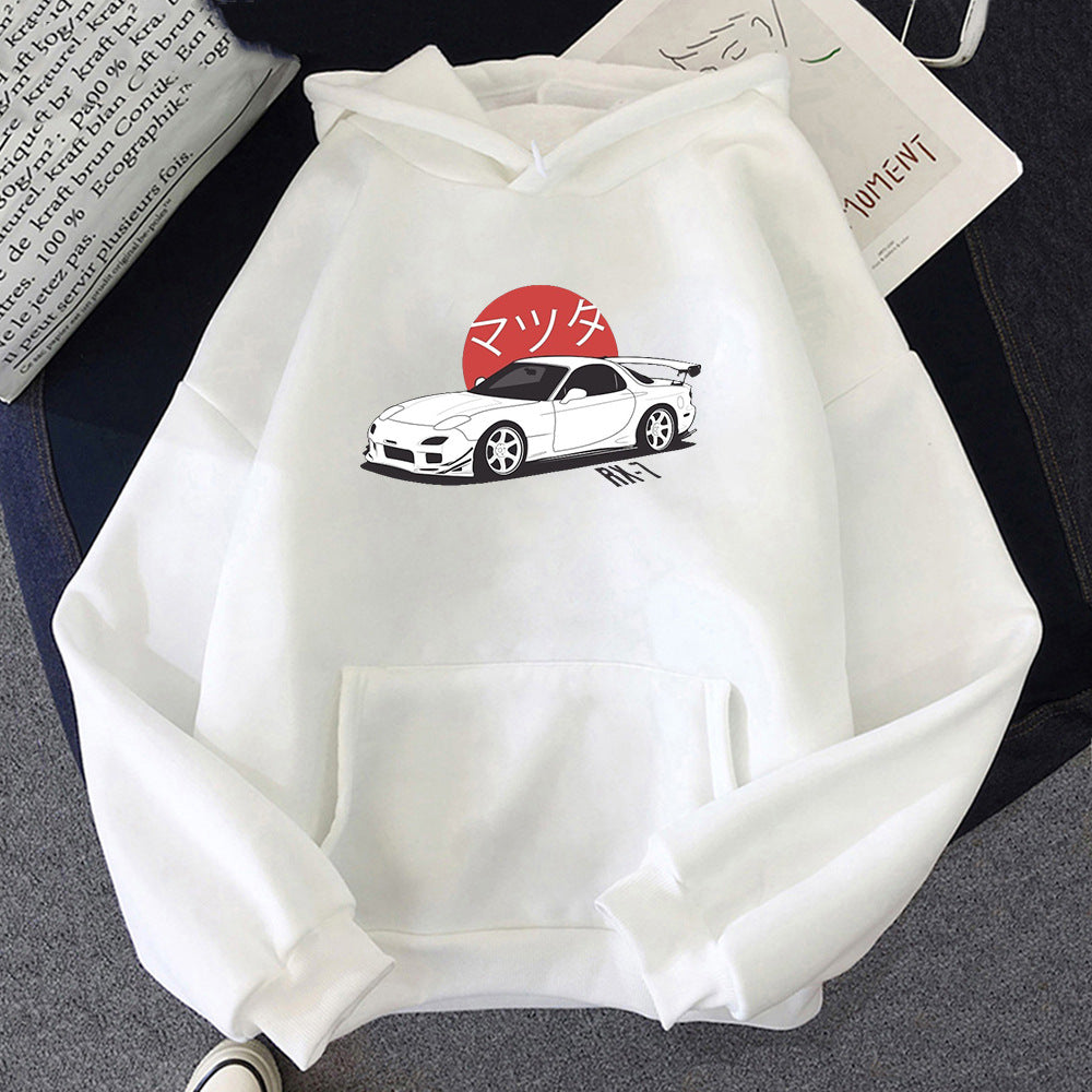 Hehope Car Printed Hoodie for men and women