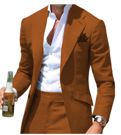 suits men Pointed Collar Men's Suit Slim Fit Men's Blazer Pants 2 Pieces Formal Casual Business Wedding Groom