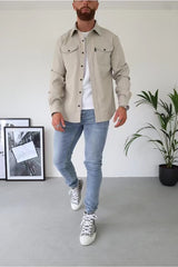 men fall outfits Autumn and Winter New Men's Youth Casual Men's Shirt Brushed