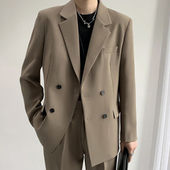 suit Casual Suit Jacket Men's Spring and Autumn Uniform Top Korean Style Loose Fashion Retro Single Suit Top Fashion