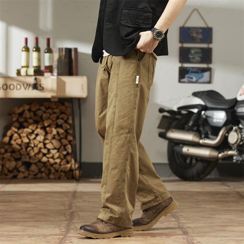 men’s fashion Spring, Autumn and Summer Casual Pants Men's 2024 Season New Loose Straight Pants Men's Trendy Wide Leg Overalls Long Pants