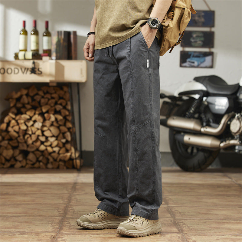 men’s fashion Spring, Autumn and Summer Casual Pants Men's 2024 Season New Loose Straight Pants Men's Trendy Wide Leg Overalls Long Pants