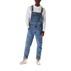 black men streetwear 2024 New Summer Street Hipster Solid Color Suspender Pants Sling One-Piece High Waist Men's Jeans