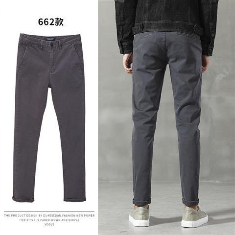 guy outfits Straight Casual Pants Men's Spring and Autumn Loose Korean Style Trendy Men's Pants Spring Gray Skinny Casual Trousers Men