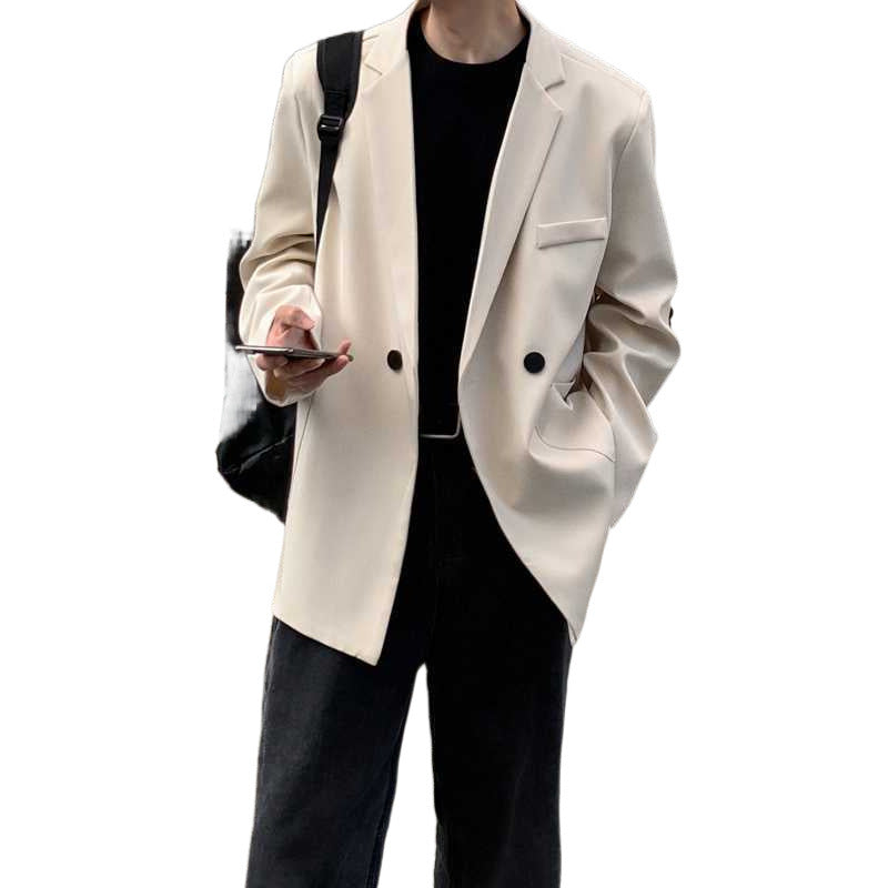 boy outfits High-Grade Shoulder Pad Suit Jacket Men's 2024 Autumn New Korean Style Loose Light Mature Casual Suit Jacket