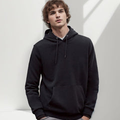 black men streetwear Autumn and Winter Men's and Women's Sweater Couple Pullover Hoodie round Neck High-Grade Solid Color Hoodie