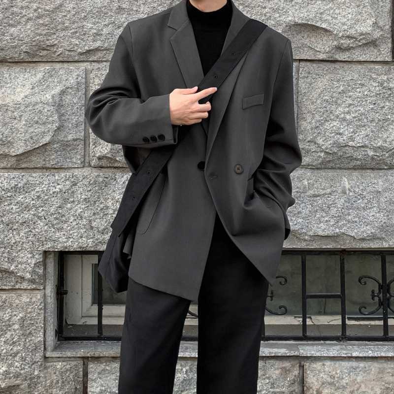 boy outfits High-Grade Shoulder Pad Suit Jacket Men's 2024 Autumn New Korean Style Loose Light Mature Casual Suit Jacket