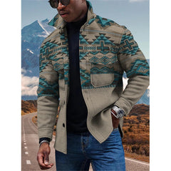 90s fashion men Autumn and Winter New Men's Single-Breasted Cardigan 3D Digital Printing Retro Floral Jacket Jacket