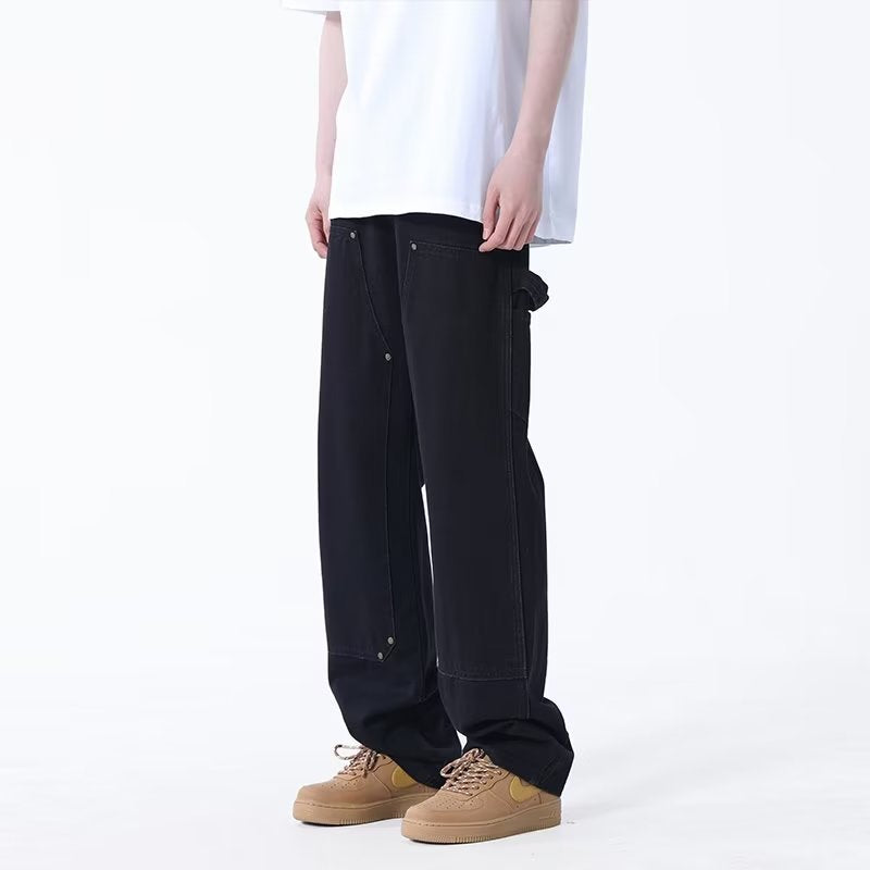 men fall outfits Men's and Women's Casual Pants Autumn Fashion Brand American Brown Vintage Straight Pants Style All-Matching Overalls Trousers