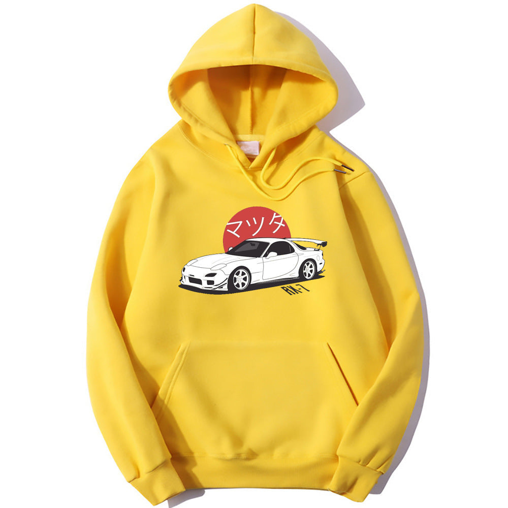 Hehope Car Printed Hoodie for men and women