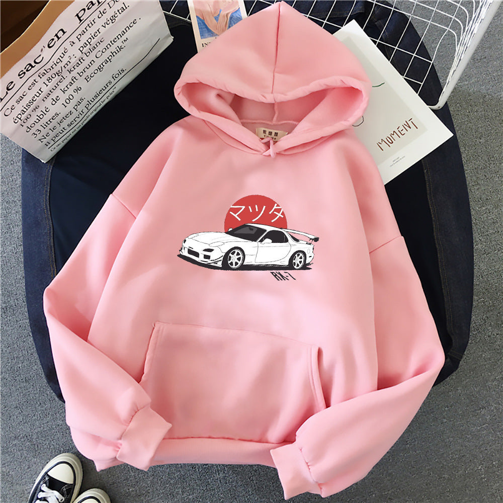 Hehope Car Printed Hoodie for men and women