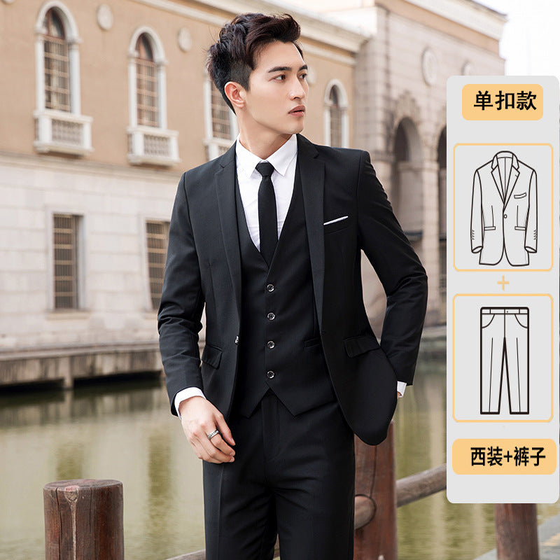 suits men Men's Three-Piece Suit Suit Men's Korean-Style Business Suit Suit Vest Suit Suit Men's Wedding Bridesmaid Men's Dress