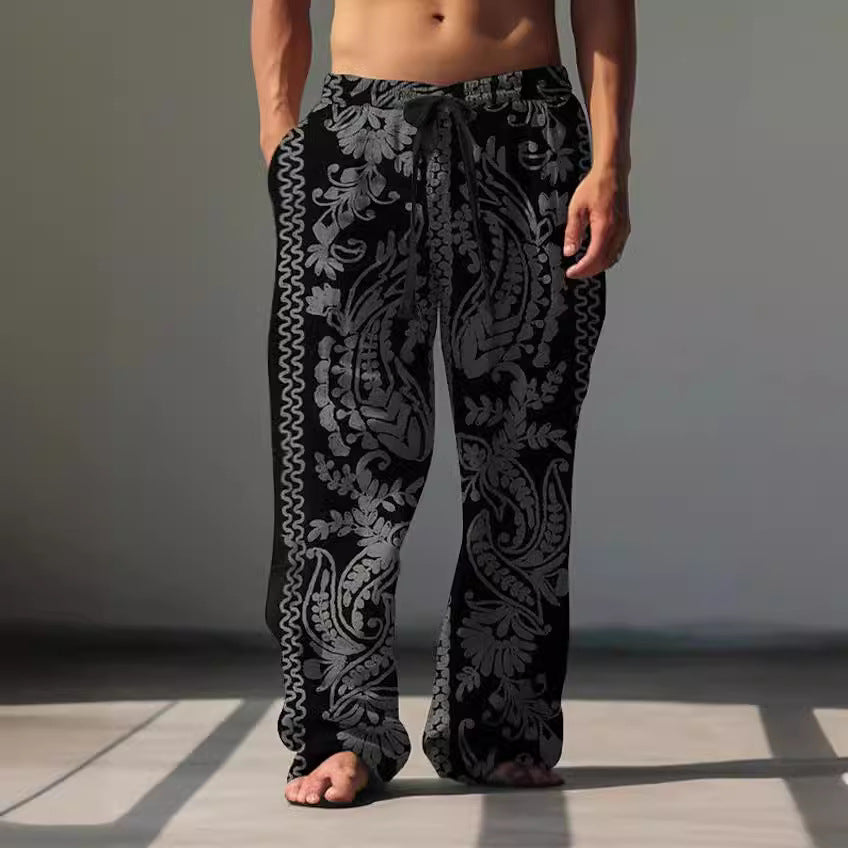 mens fall outfits 2024 New 3D Digital Printing Men's Casual Loose Sports Sweatpants Straight 