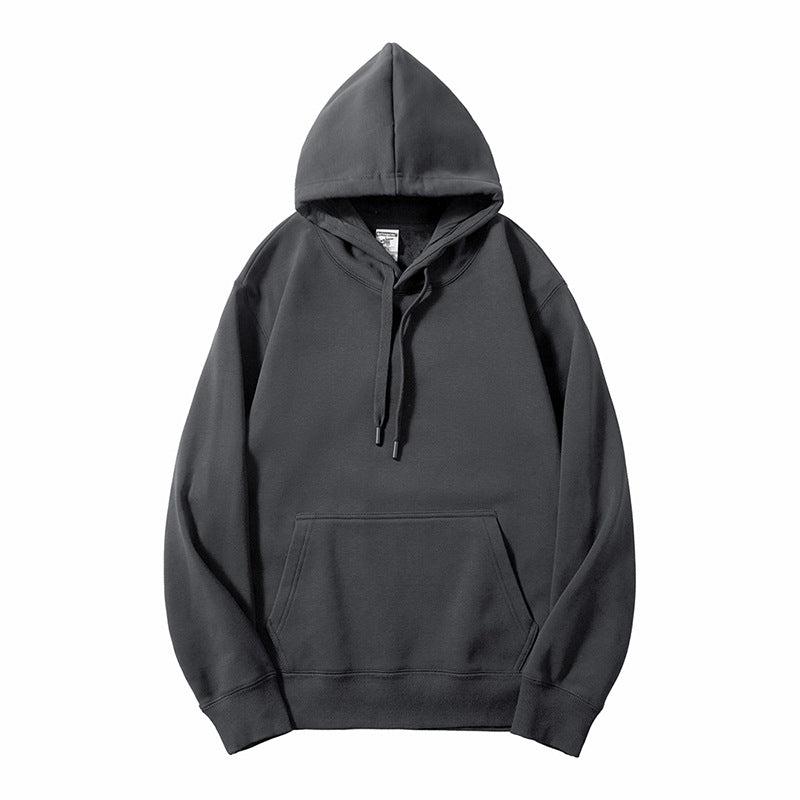 black men streetwear Autumn and Winter Men's and Women's Sweater Couple Pullover Hoodie round Neck High-Grade Solid Color Hoodie