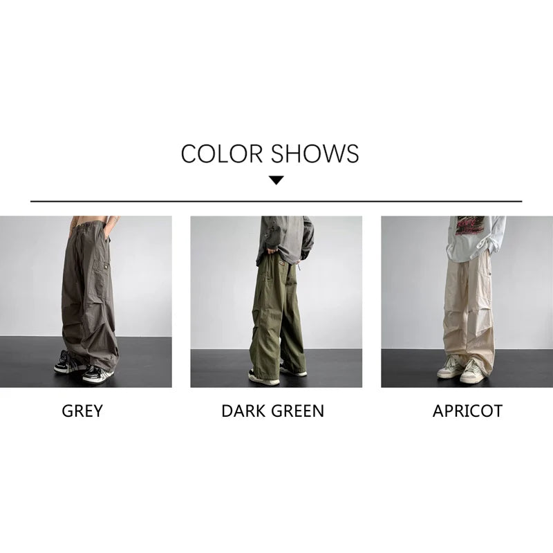 Hehope Brand American Fashion Cargo Pants Men 2024 Spring Autumn New Baggy Parachute Cargo Pants Mans Streetwear Clothes Mens