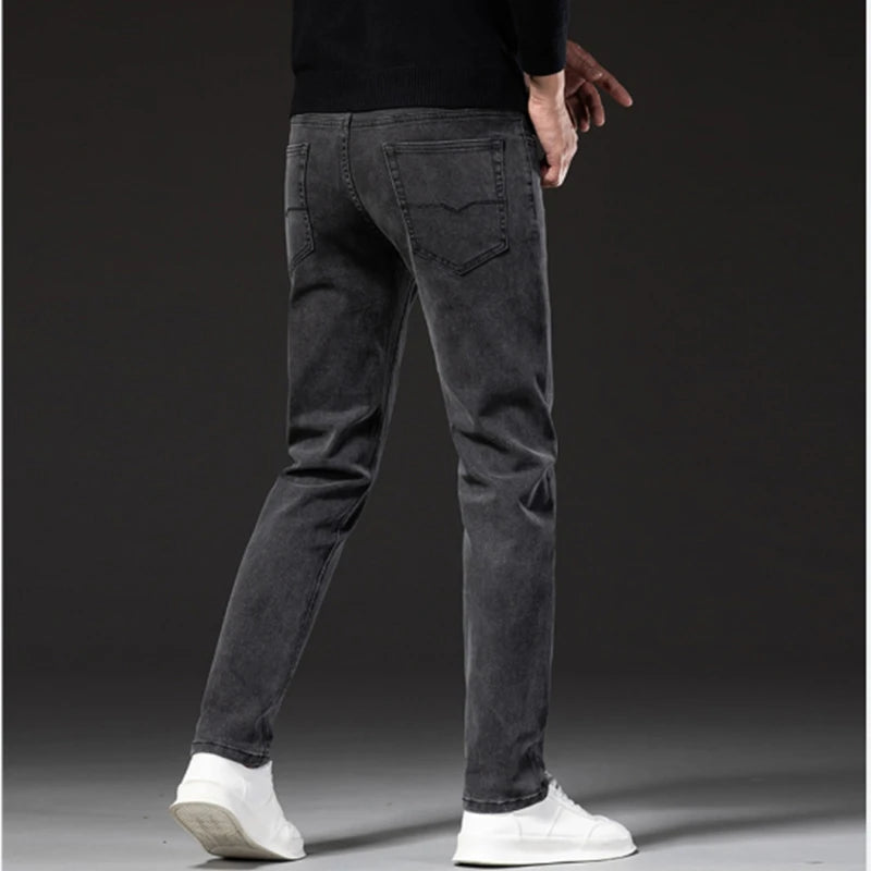 Hehope Good Quality Black gray blue Skinny Jeans Men Spring Summer Slim Fit Denim Jeans Men Cotton Stretch Denim Pants Cowboy