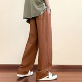 Hehope 2024 Men Casual Pants Spring New Solid Color Drawstring  Korean Straight Pants Mid Cotton Streetwear Joggers Men Pants