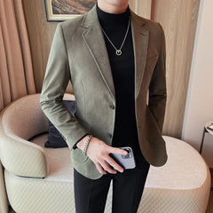 Hehope Men's Spring Quality Business Suit Jackets/Male Slim Fit Fashion Tuxedo/Man Solid Color  Veste Homme Luxe Blazers Coats 3XL