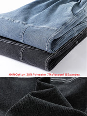 Hehope New Autumn Men's Jeans Fashion Drawstring Stretched Cotton Baggy Denim Jogger Pants Men Harem Jean Trousers Large Size 8XL