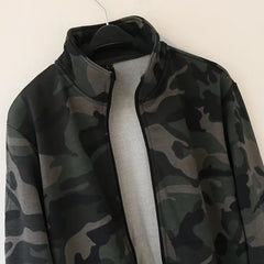 Hehope Men Stand Collar Camouflage Sweatshirt Cotton Terry Military Style Mens Camo Pattern Spring & Autumn Casual Zipper Coats