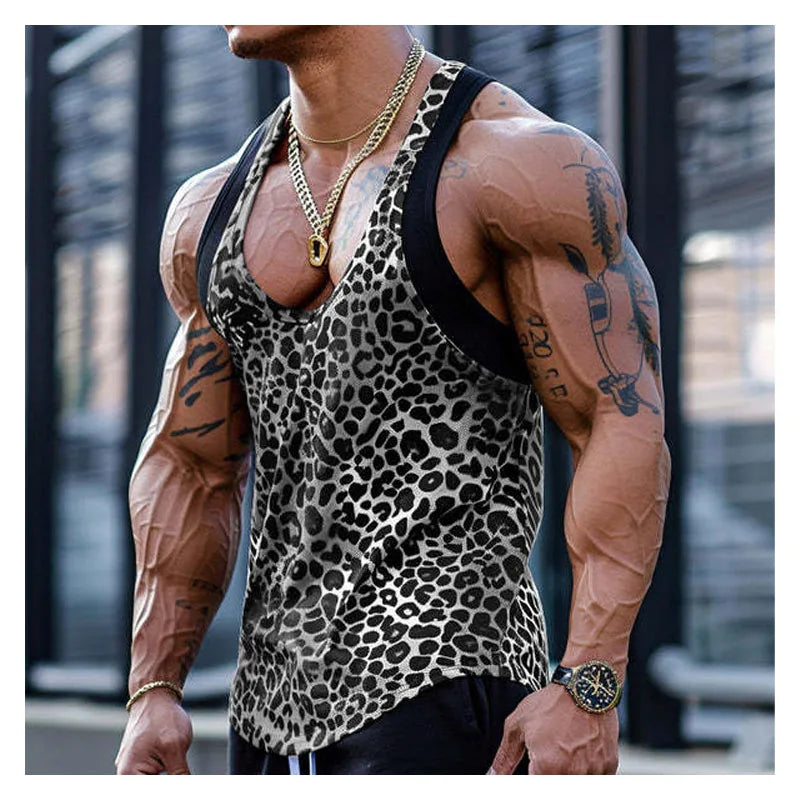 Hehope Sport Mesh Men's Vest Sexy Hollow Men's Vest Loose Casual Sleeveless Tee Street Sports Personality Vest Men's Sleeveless T-shirt