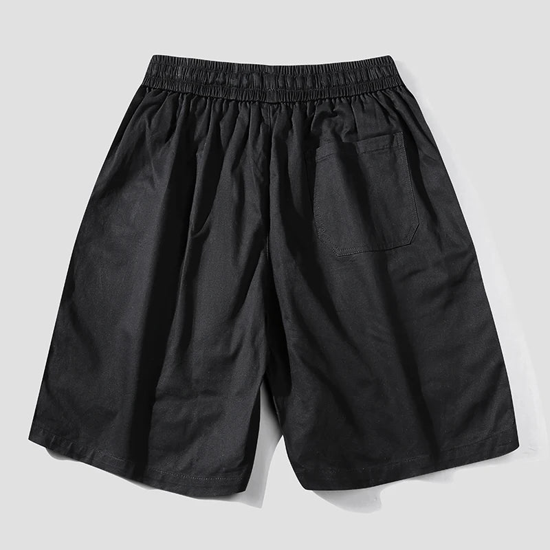 Hehope New Men'S Summer Quick Drying And Comfortable Pure Cotton Shorts For Teenagers Casual Loose Straight Leg Sports 5-Point Pants