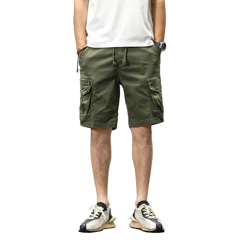 Hehope Cargo Shorts Men Summer Thin Loose Young Fashion Black High Waisted Pockets Boy Fast Half Trousers