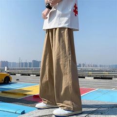 Hehope Spring and Autumn Fashion Brand Japanese Retro Workwear Straight Tube Wide Leg Loose and Versatile Handsome Men's Casual Pants