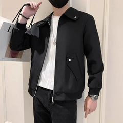 Hehope Spring Autumn KPOP Fashion Style Harajuku Slim Fit Tops Loose Casual All Match Korean Style Outerwear Zipper Long Sleeve Jacket