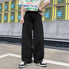 Hehope Spring and Autumn Fashion Brand Japanese Retro Workwear Straight Tube Wide Leg Loose and Versatile Handsome Men's Casual Pants