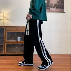 Hehope Spring Autumn fashion Loose Casual Corduroy Trousers Sport Joggers Straight Pants Hip Hop Wide leg trousers Streetwear Clothes