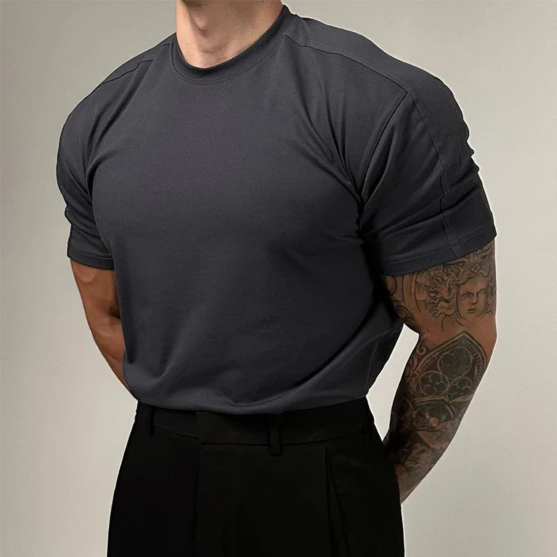 Hehope 2024 Summer New Mens T-shirts Pure Cotton Breathable Slim Short Sleeve O Neck Bottoming T Shirt Streetwear Men Casual Pullovers