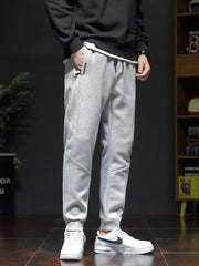 Hehope Autumn New Men's Jogger Pants Big Size Sportswear Zip Pockets Slim Grey Sweatpants Cotton Casual Track Trousers for Men 8XL