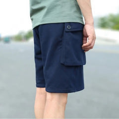 Hehope Cargo Shorts Men Loose Cotton Large Pocket Work Tactical Joggers Short Pants Casual Japanese Streetwear Shorts