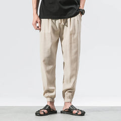 Hehope Cotton Linen Casual Harem Pants Men Joggers Man Summer Trousers Male Chinese Style Baggy Pants Harajuku Clothe