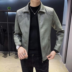 Hehope Fashion Men Coat Leather Jackets Stand Collar Casual Fleece Thicken Motorcycle PU Jacket Warm Leather Men Brand Clothing