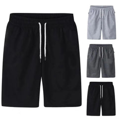 Hehope Shorts Elastic Waist Thin Loose Pockets Outwear Keep Cooling Drawstring Solid Color Summer Cargo Shorts Men Clothes