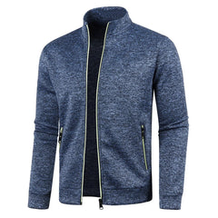 Hehope Autumn Winter Men's Zipper Knit Long Sleeves Thin Cashmere Fashion Top Sweater Coat